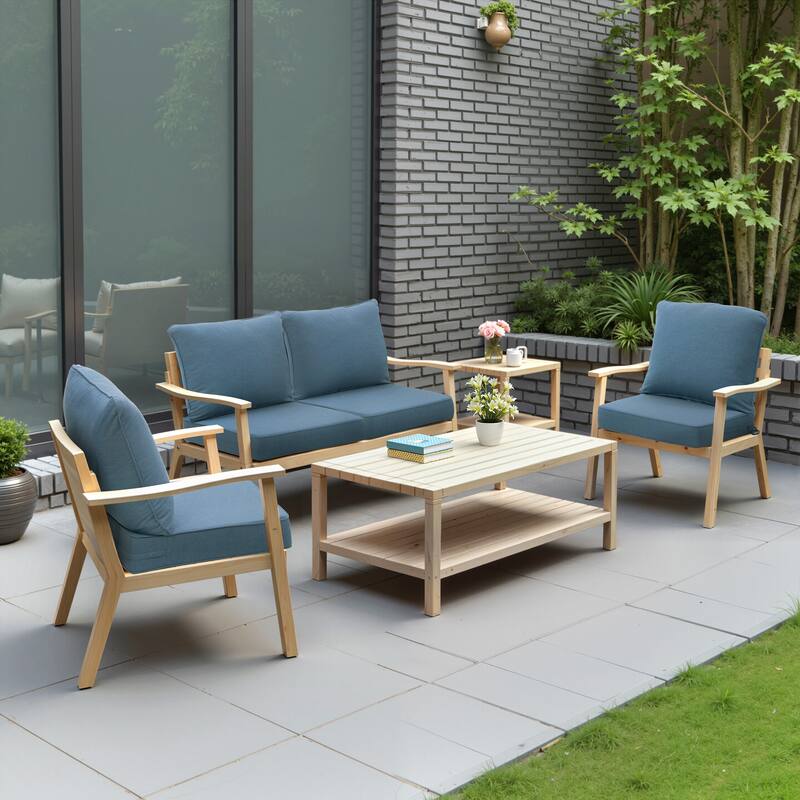 24 x 24 x 5.5 in Outdoor Patio Seat Sunbrella Fabric Cushion Set