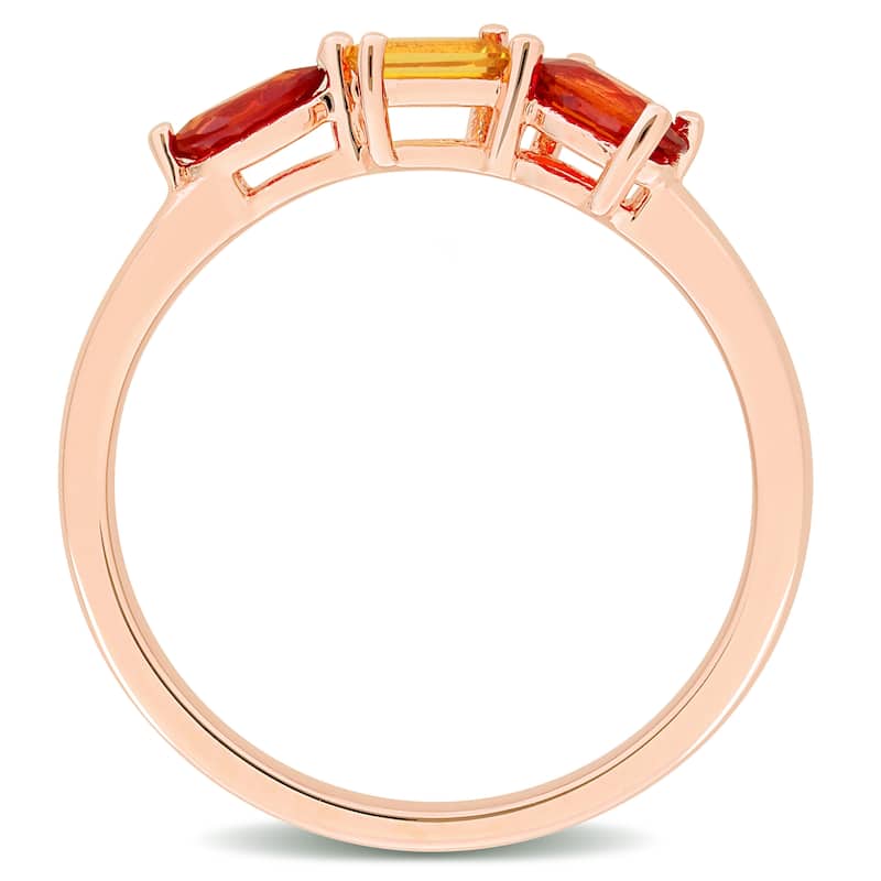 Miadora Multi-Gem Three Stone Ring Sterling Silver