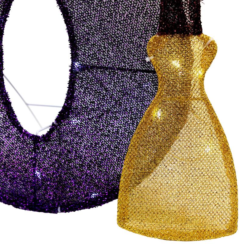 LED Lighted Tinsel BOO Outdoor Halloween Sign Decoration - 50" - Clear Lights