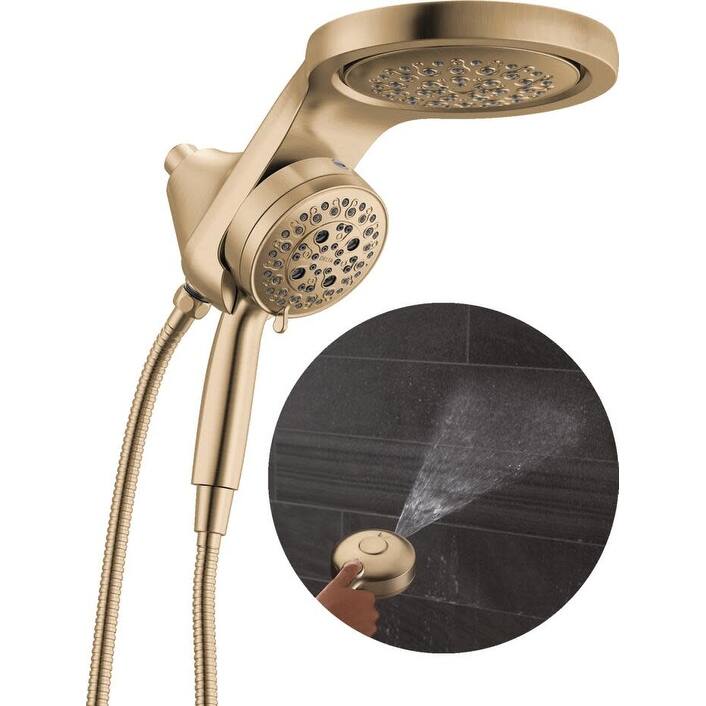 Delta 56000-25 HydroRain 2.5 GPM Multi Function 2-in1 Rain Shower Head - Lumicoat Champagne Bronze