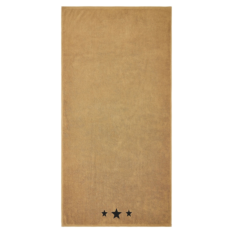 Black Stars Tan Bath Towel Set of 2 27x54