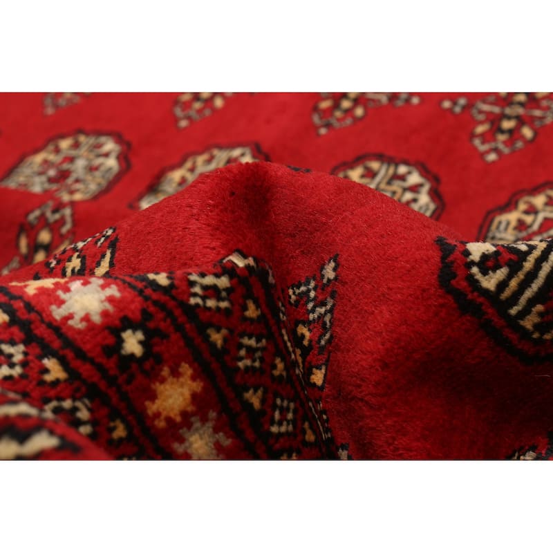 ECARPETGALLERY Hand-knotted Finest Peshawar Bokhara Red Wool Rug - 8'3 x 10'3