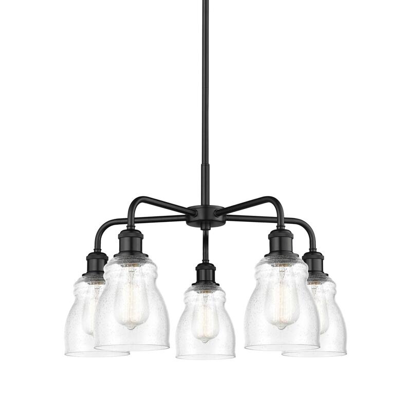 Innovations Lighting 516-5CR-15-23 Ellery Chandelier Ellery 5 Light - Matte Black / Seedy