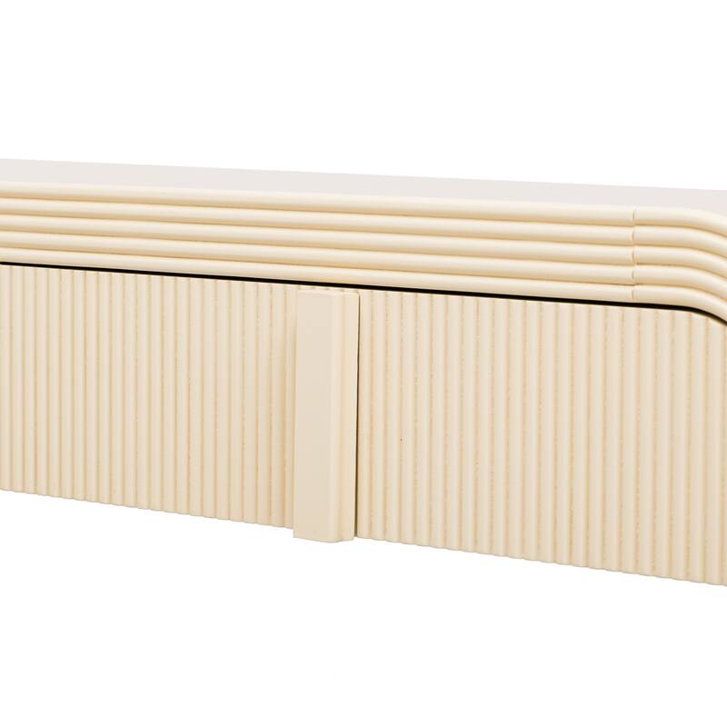 55" Modern Console Table with 2 Drawers and Adjustable Foot Pads for Entryway or Living Room