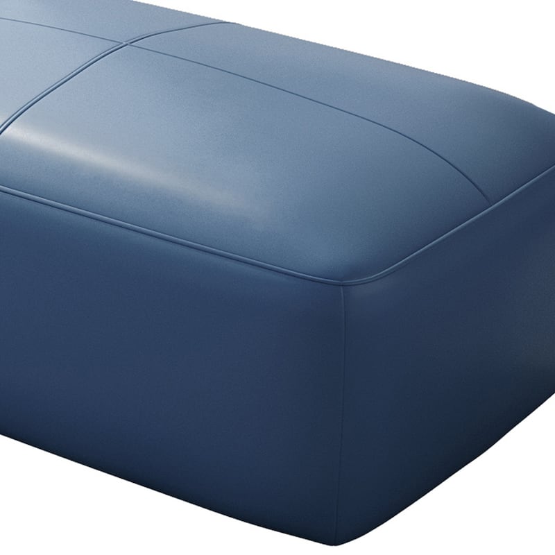 Genuine Leather Ottoman, 43" Upholstered Bench for Living Room and Bedroom