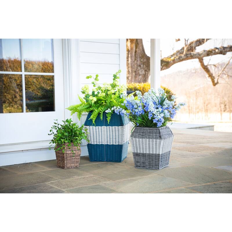 High Resin Wicker Planter (Set of 3)