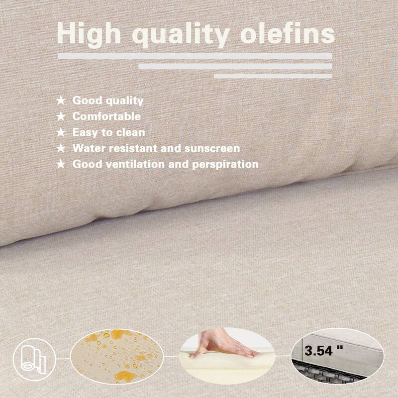 OVIOS 7-piece Wicker Sectional Sofa Swivel Rocking Chair Set With Fire Pit