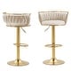 preview thumbnail 154 of 155, Velvet Upholstered Adjustable Bar Stool Swivel Counter Chair Set of 2