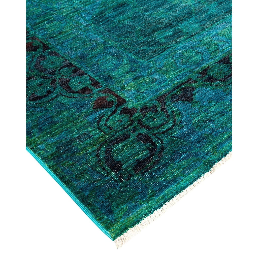 Vibrance, One-of-a-Kind Hand-Knotted Area Rug - Green, 6' 0" x 8' 8" - 6' 0" x 8' 8"