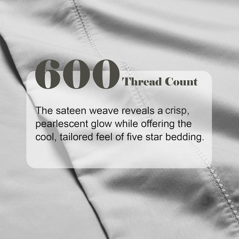 Superior Pandora Cotton Blend Embroidered 600 Thread Count Pillowcases, Set of 2