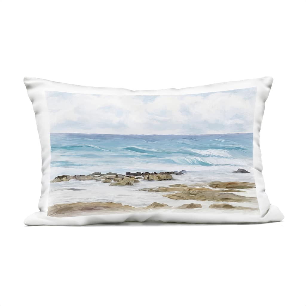 Stupell Rocky Summer Shoreline Printed Outdoor Throw Pillow Design by Ramona Murdock