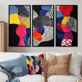 Designart - Organic Colorful Delights II - Abstract Wall Art Set Of 3 ...