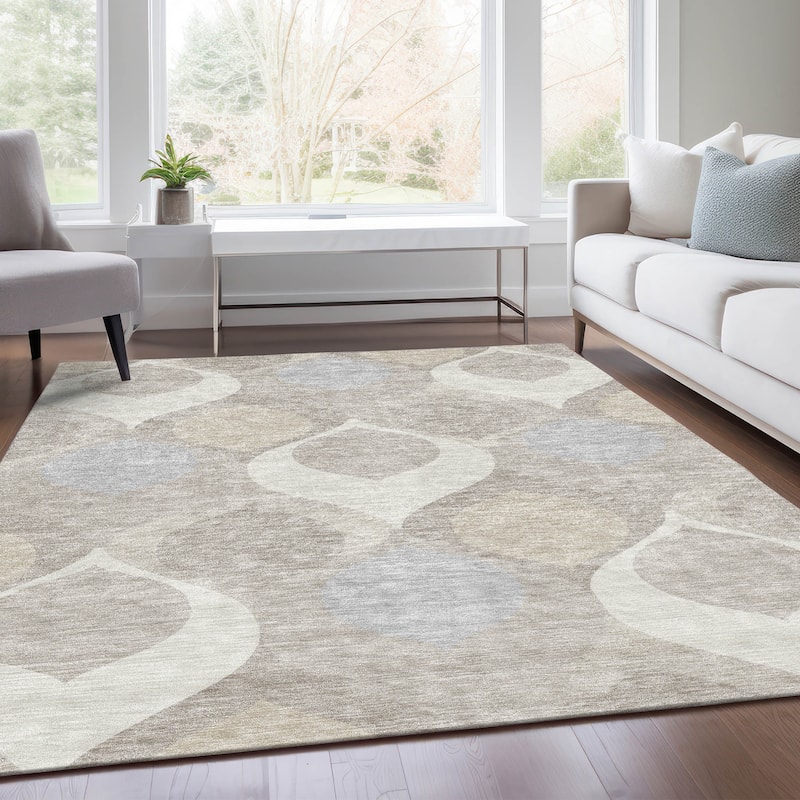 Machine Washable Indoor/ Outdoor Chantille Geo Contemporary Rug