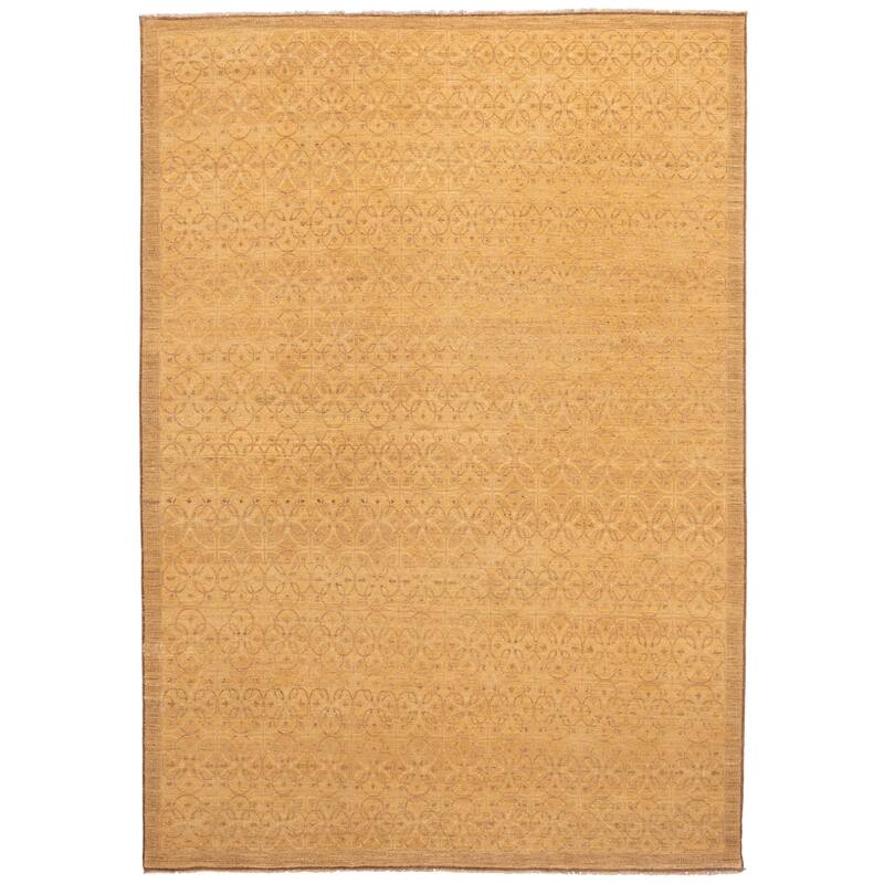 ECARPETGALLERY Hand-knotted Peshawar Ziegler Light Brown Wool Rug - 10'0 x 14'0
