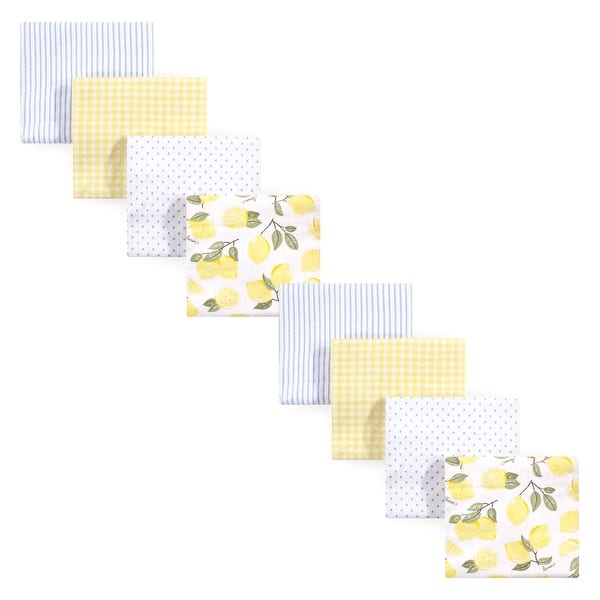 slide 1 of 1, Hudson Baby Infant Girl Cotton Flannel Receiving Blankets Bundle Set, Lemons 8-Pack, One Size - Lemons 8-Pack - One Size One Size - Lemons 8-Pack