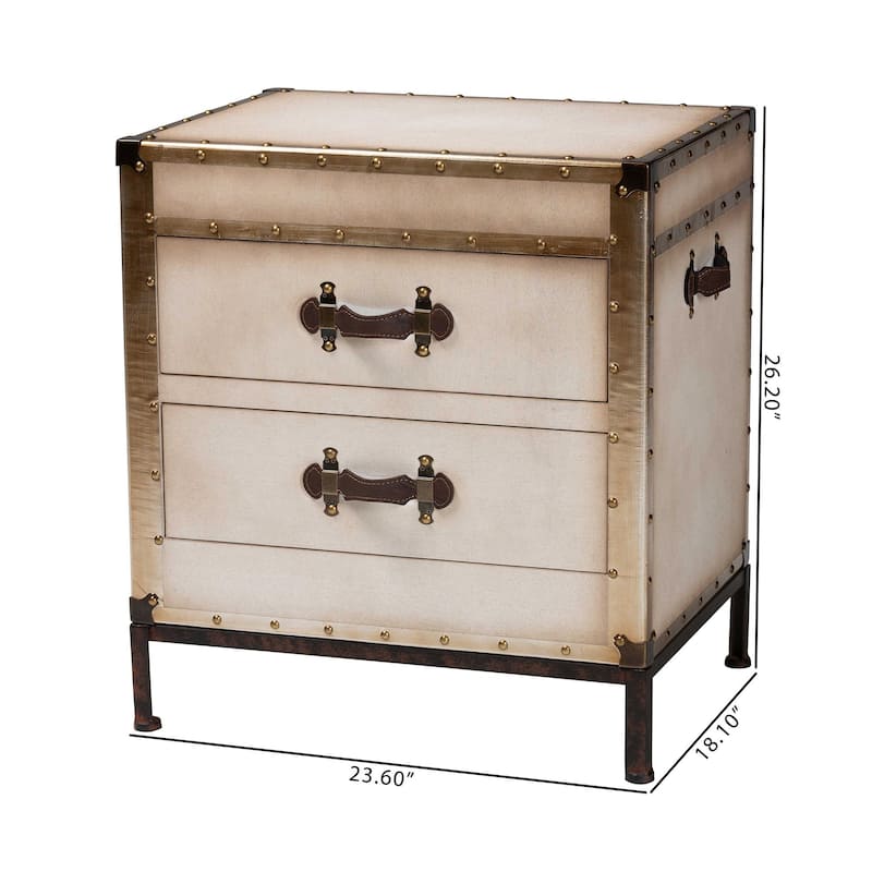 Laura Vintage Canvas End Table Trunk