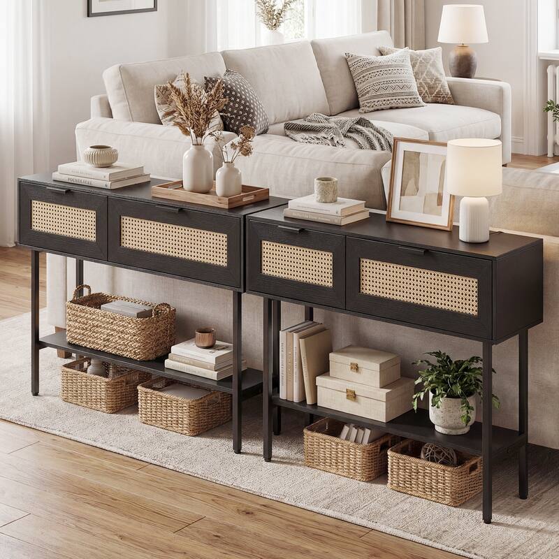 Gymax 40'' Freestanding Entryway Table w/Flip Doors & Open Storage