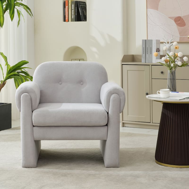 Modern Cloud Velvet Accent Chair with Removable Cushion for Living Room