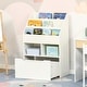 preview thumbnail 1 of 23, HOMCOM Kids Bookcase Multi-Shelf Rack Organizer with Storage Drawer - 23.5" x 11.75" x 35.5" White
