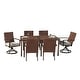 preview thumbnail 2 of 9, Pacific Casual Addison 7pc Steel Dining Set with Swivel Host Chairs
