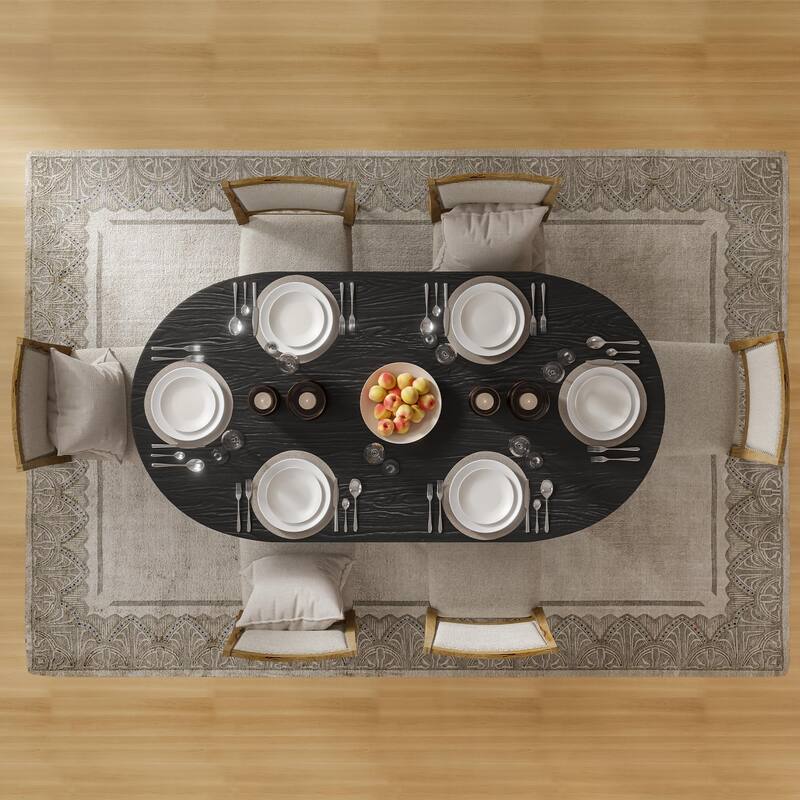 67" Nordic Style Oval Dining Table - for 6 People