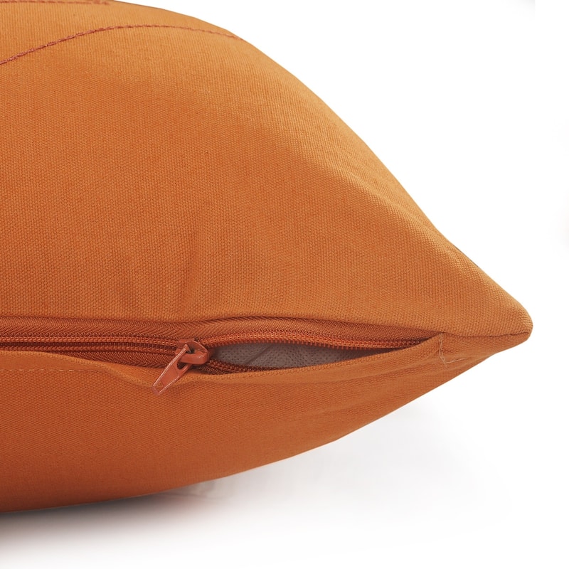 HomeRoots 20" X 20" Orange And Dark Orange 100% Cotton Diamond Zippered Pillow