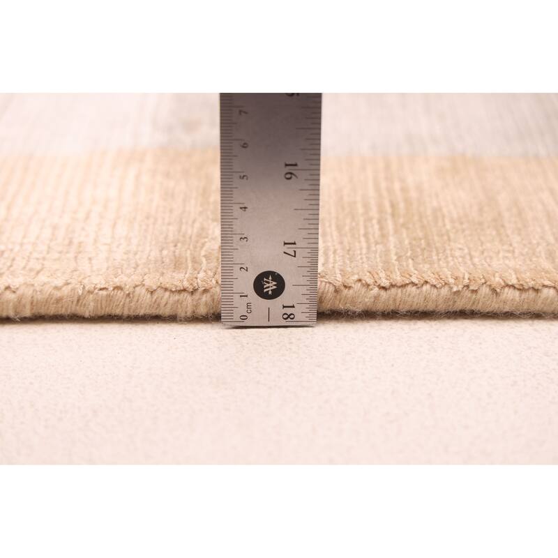 ECARPETGALLERY Hand Loomed Shimmer Beige Viscose Rug - 6'7 x 9'9