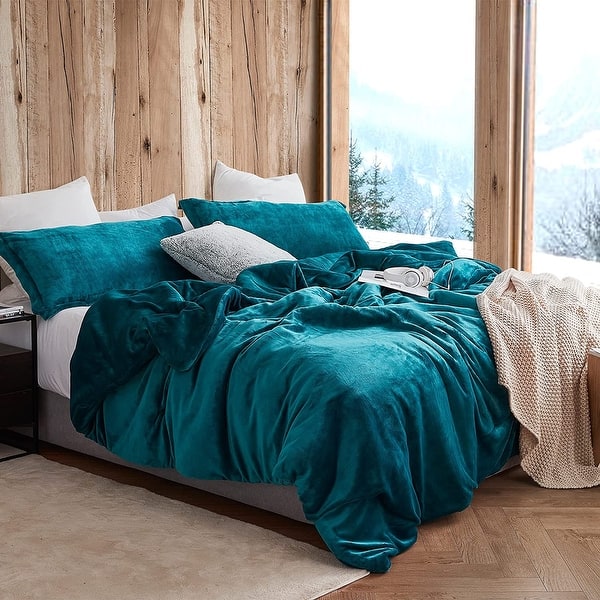 slide 2 of 4, The Original Plush - Coma Inducer® Oversized Comforter Set - Deep Lagoon Blue Oversized King