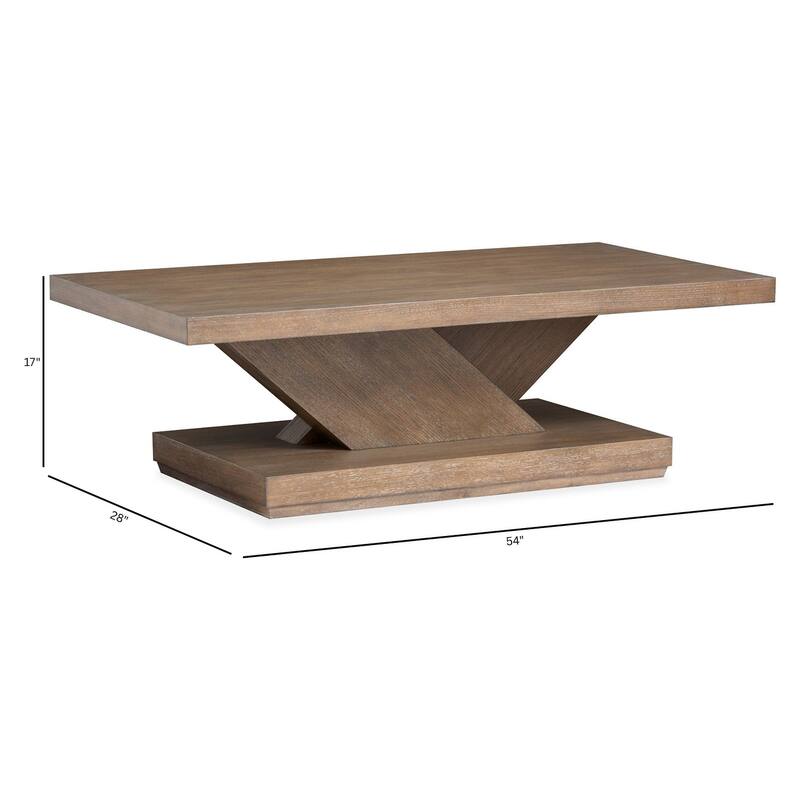 Magnussen Home Lansbury Antique Wheat Rectangular Cocktail Table with Casters - 54''W x 28''D x 17''H