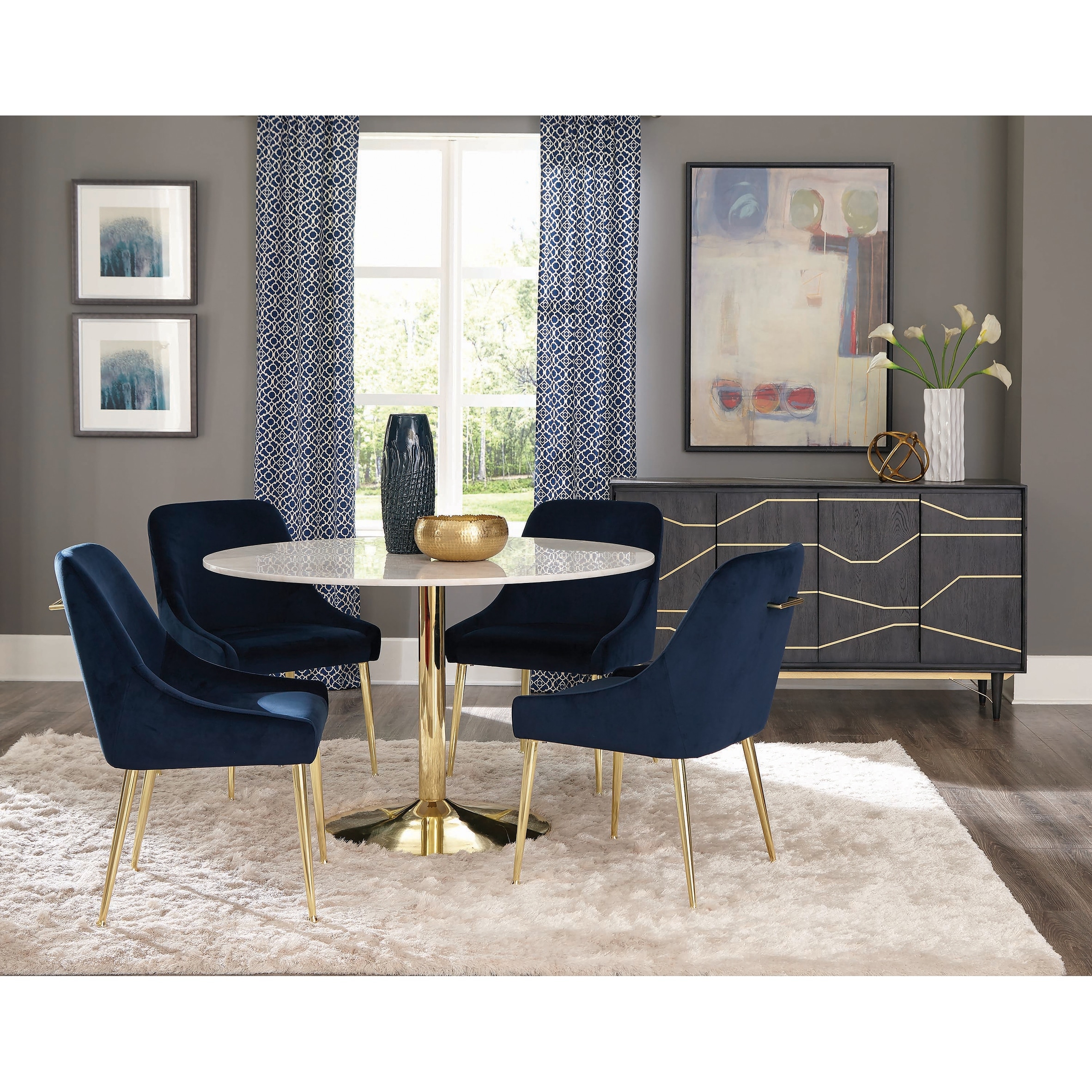 Brass sales dining set
