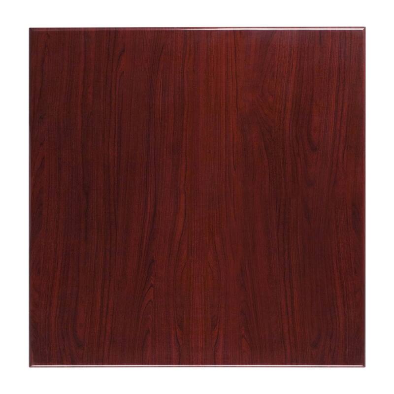 36'' Square High-Gloss Resin Table Top - 36"W x 36"D x 2"H - Mahogany - Mahogany Finish