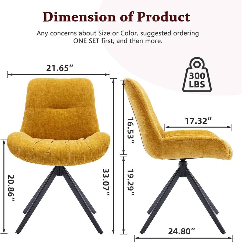 XINMICS Upholstered Dining Chairs Swivel Accent Armchairs