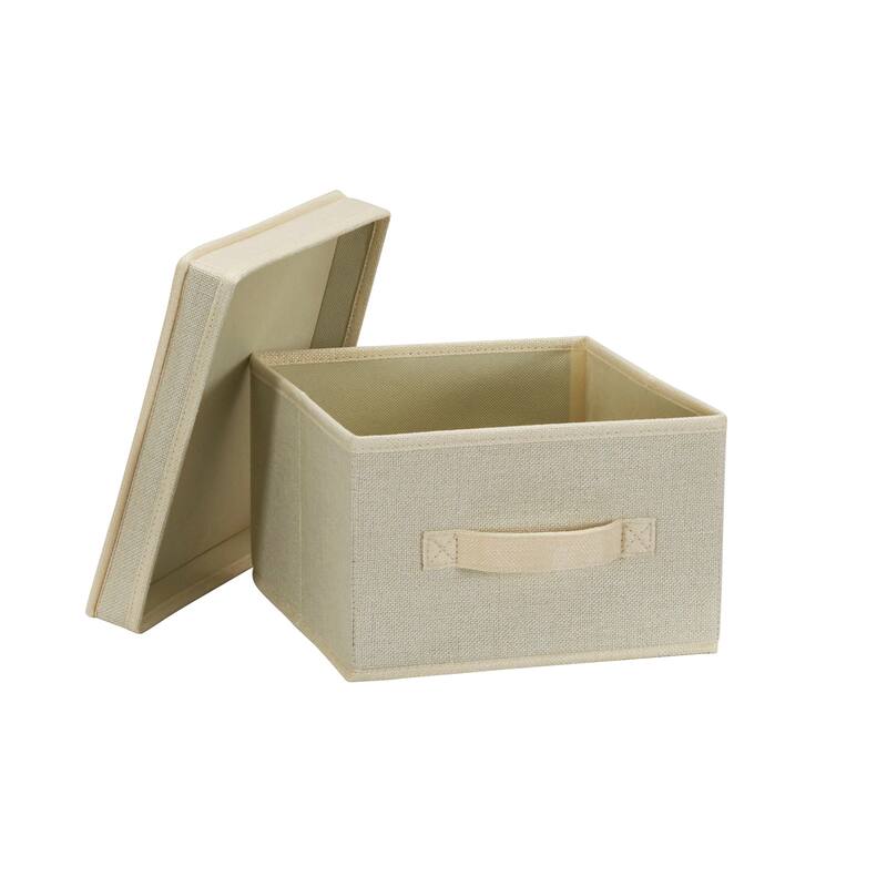 Household Essentials Canvas Storage Bins with Removable Lid, Set of 2