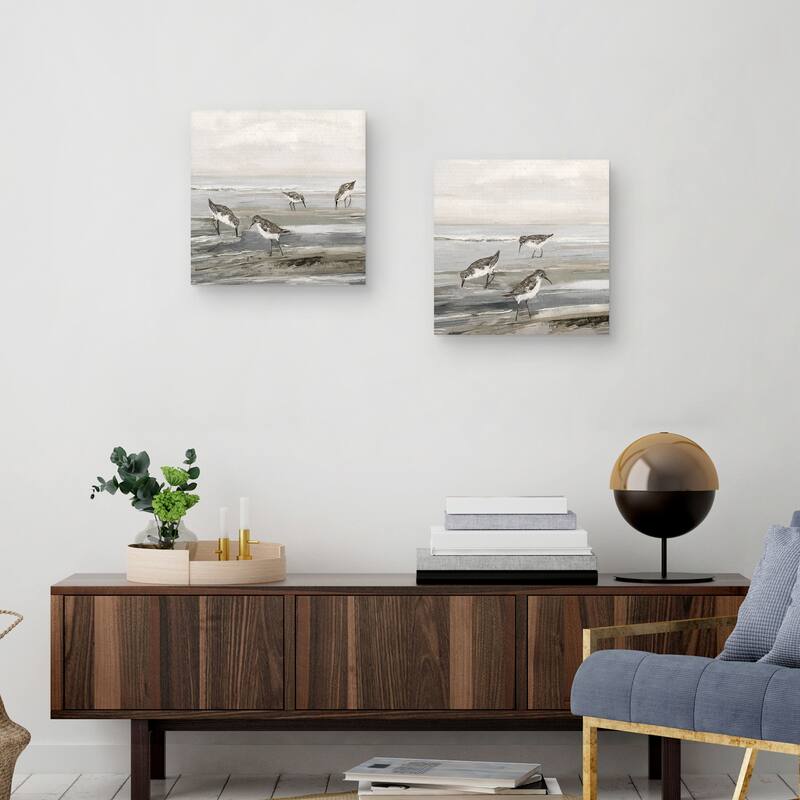 Evening Beach I, Evening Beach II by Sally Swatland Canvas Art Prints