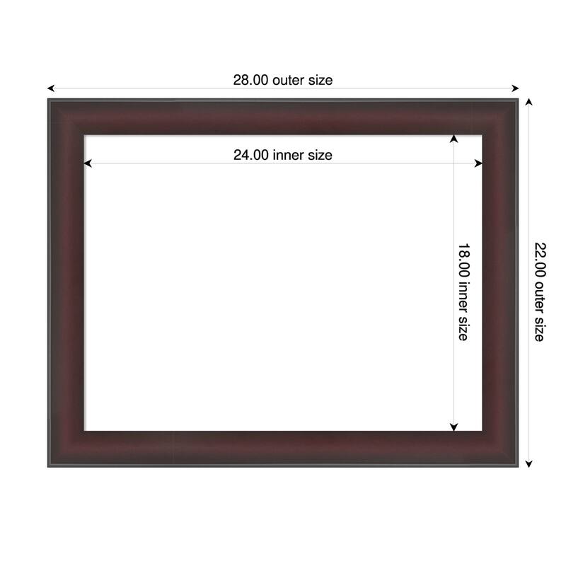 Grand Narrow Framed Dry Erase Magnetic Board - 28 x 22 in - Grand Cherry Narrow