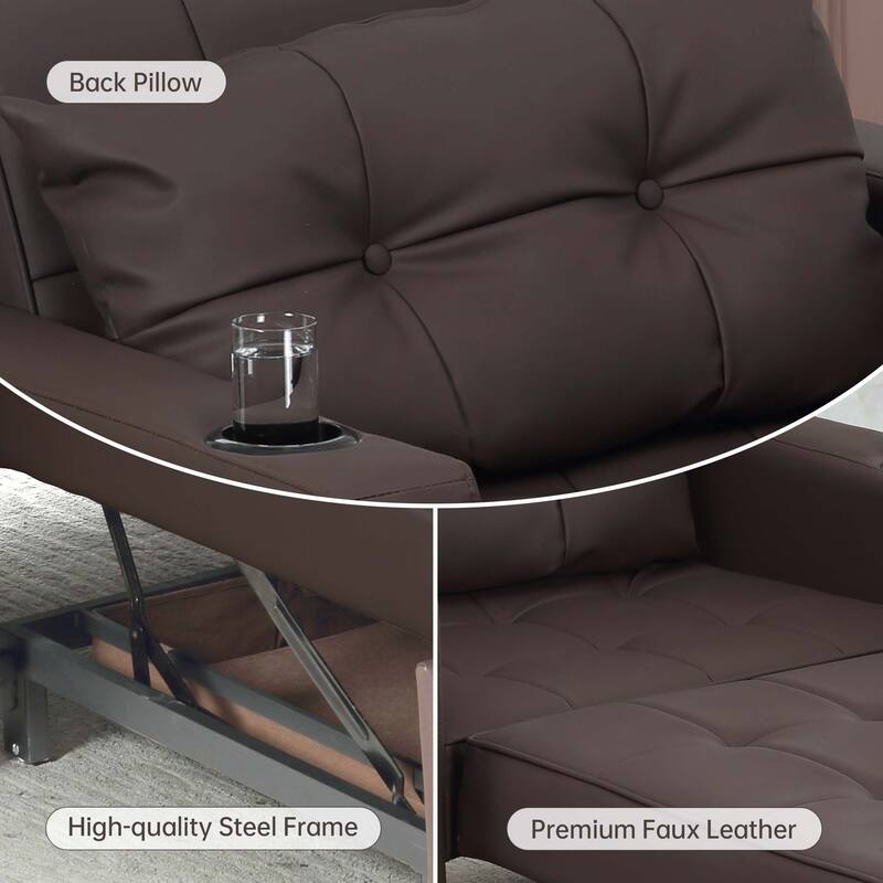 Futon Chair Bed Convertible Chair 3-in-1 Pull Out Sleeper Chair Beds for Living Room
