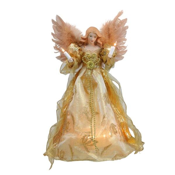 Shop 14 Lighted Golden Angel Christmas Tree Topper Clear Lights Overstock 17363879