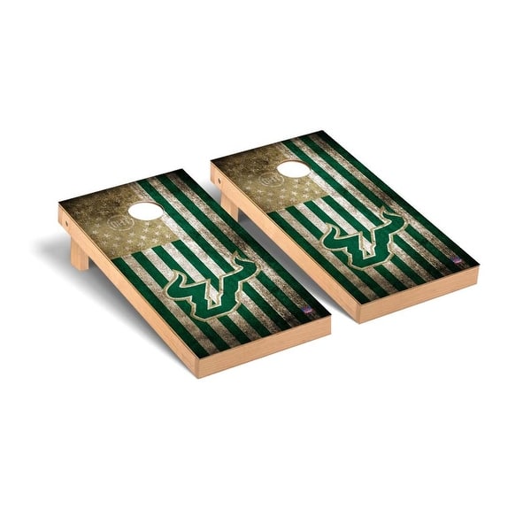 slide 2 of 5, South Florida Bulls USF Cornhole Board Set - OHT Vintage Flag Version