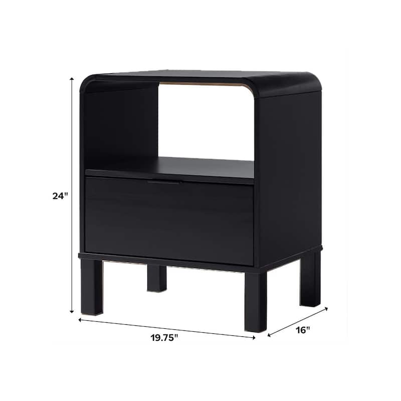 Middlebrook Designs Minimalist Curved-Top Nightstand