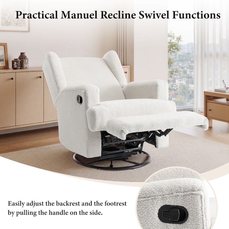 UIXE Upholstered Modern Swivel Glider Rocker Recliner
