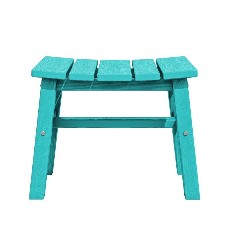 Outdoor Patio HDPE Ottoman Footstool, Extra Seat