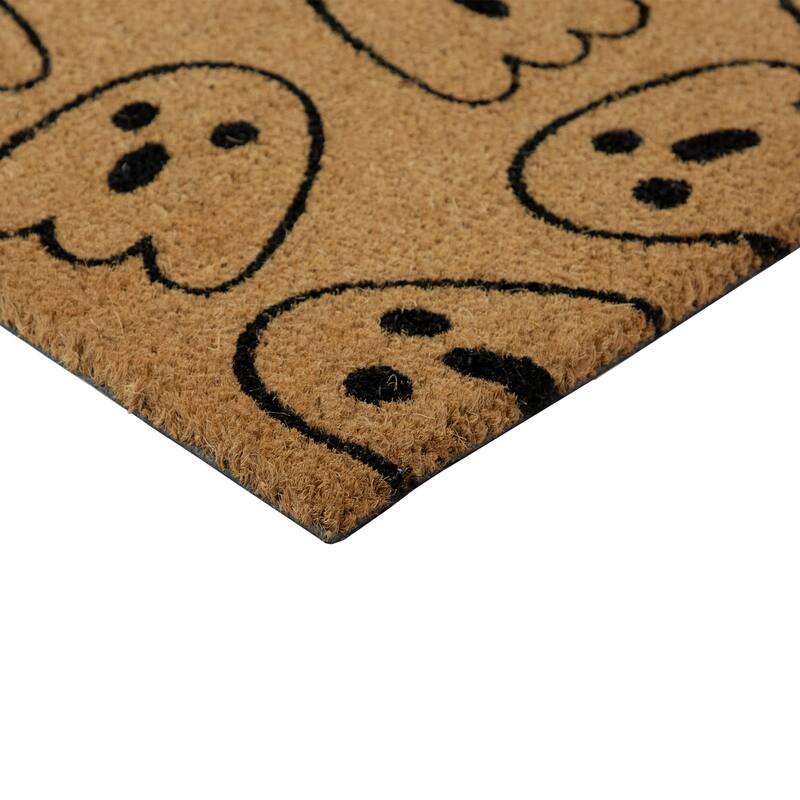 Natural Coir Boo with Ghosts Halloween Doormat 18" x 30" - 30