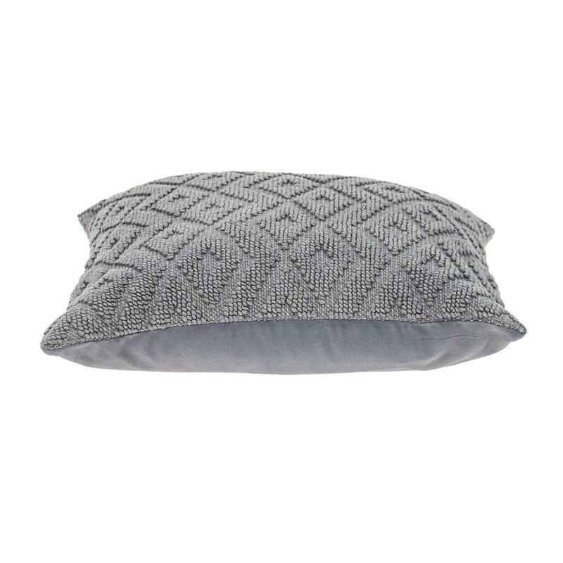 Jacquard Diamond Pattern Decorative Navy Throw Pillow
