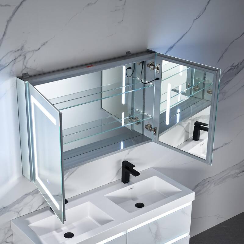 LED Lighted Bathroom Medicine Cabinet with Mirror