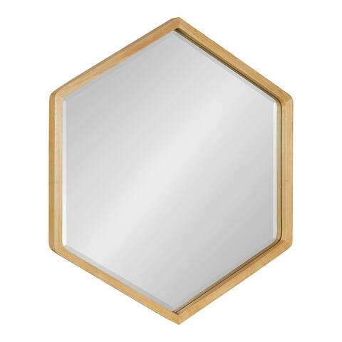 Kate and Laurel McLean Hexagon Wood Framed Wall Mirror - 26x30