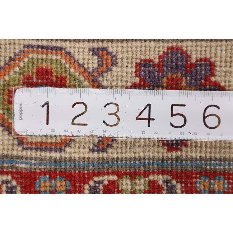 Light Blue Kazak Accent Rug Handmade Wool Carpet - 2'9" x 4'1"