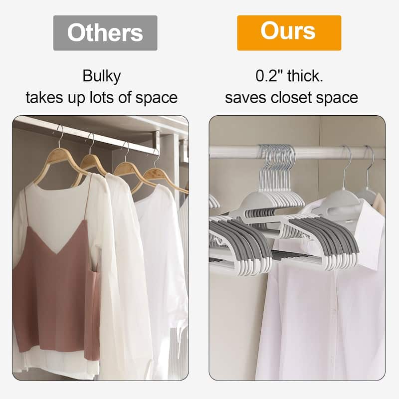 100 Pack Clothes Hangers Plastic Coat Hangers Non-Slip Space-Saving Swivel Hook