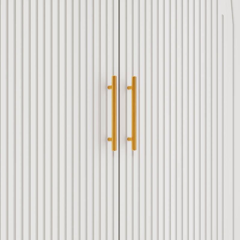 Armoire Wardrobe Closet with Drawer and Shelves, Freestanding Wooden Bedroom Armoire Closet with Hanging Rod