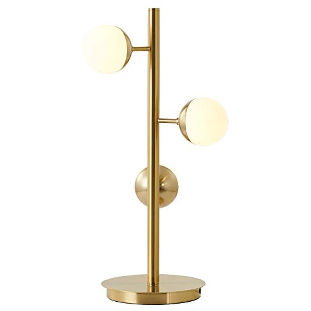 Mid-Century Table Lamp - Modern Brass Lamp Shade, Living Room, Bedroom, Office Lighting