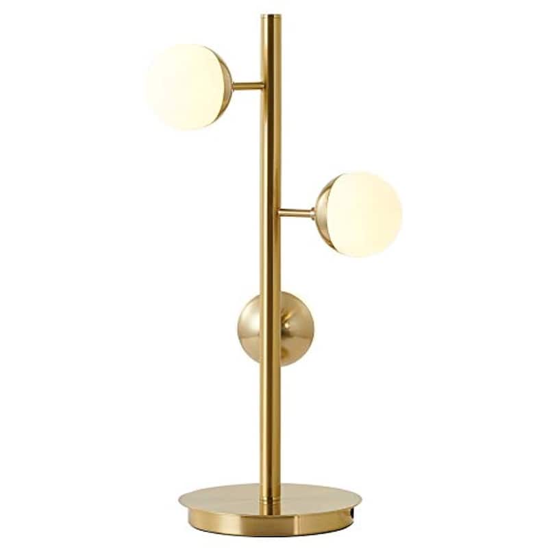 Mid-Century Table Lamp - Modern Brass Lamp Shade, Living Room, Bedroom, Office Lighting